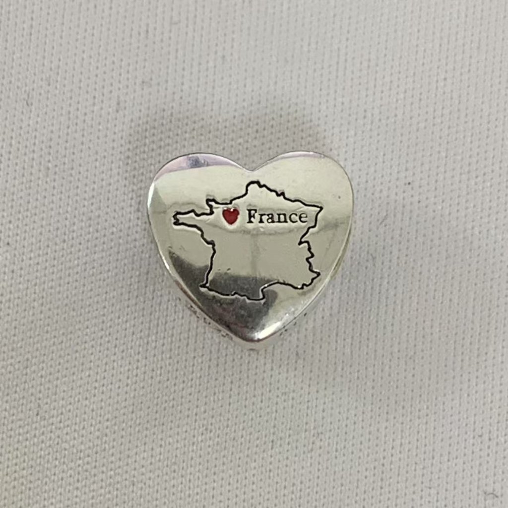 Pandora France Exclusive Travel Heart Charm Pendant, S925 Silver Jewelry